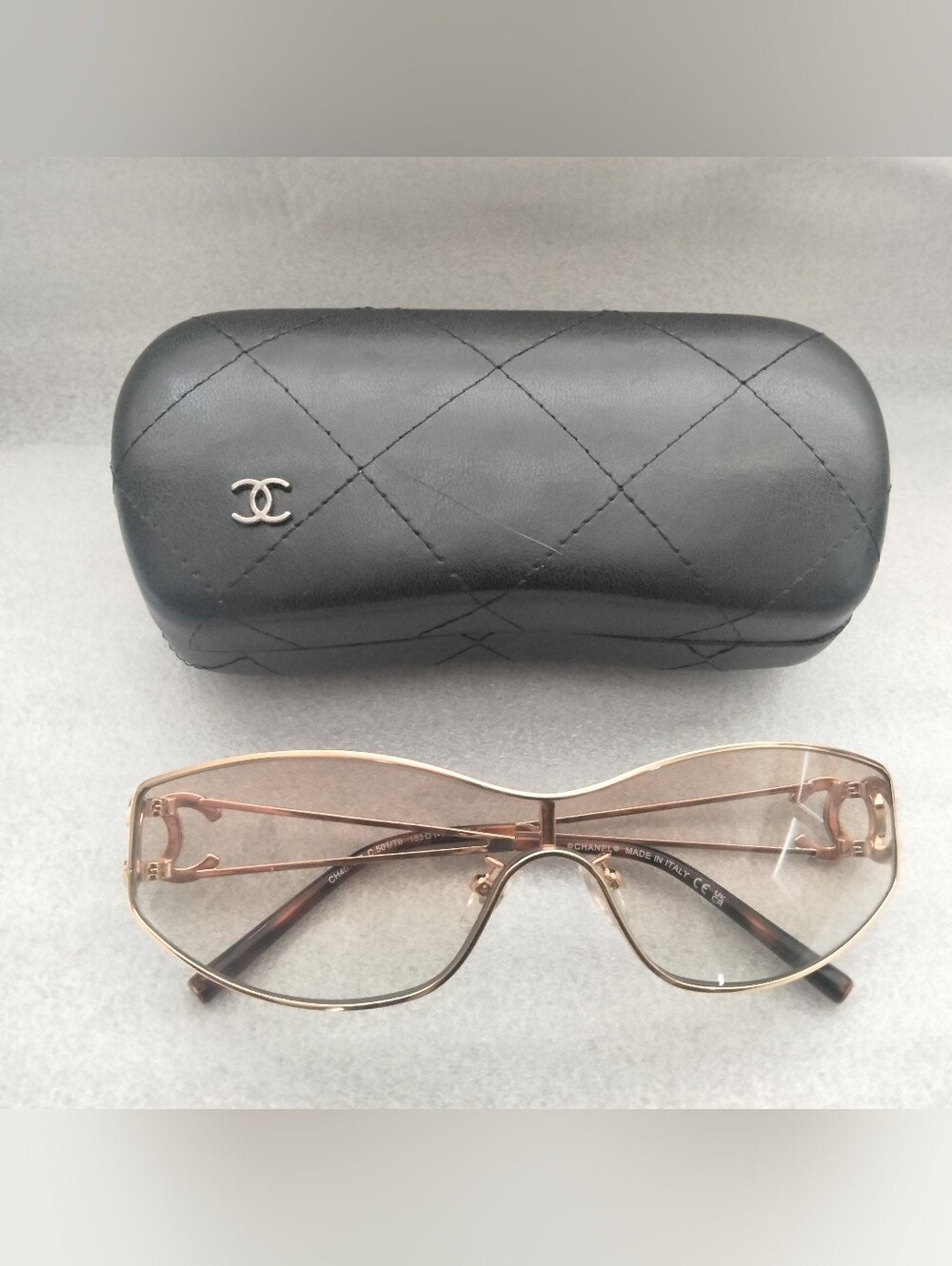 CHANEL Rhinestone CC Logo Golden Tone Sunglasses - Picture 10 of 16